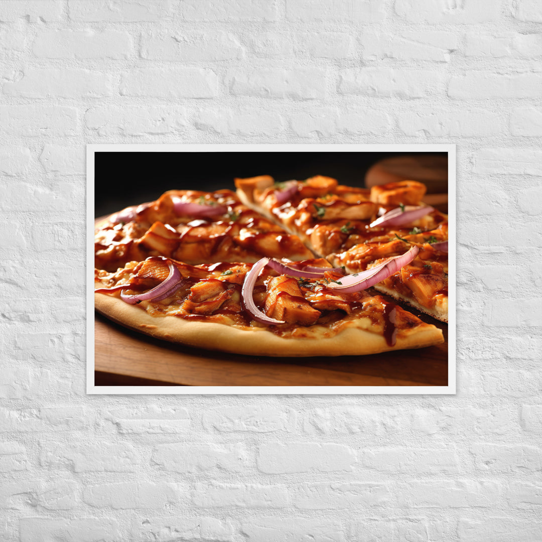 BBQ Chicken Pizza Framed poster 🤤 from Yumify.AI