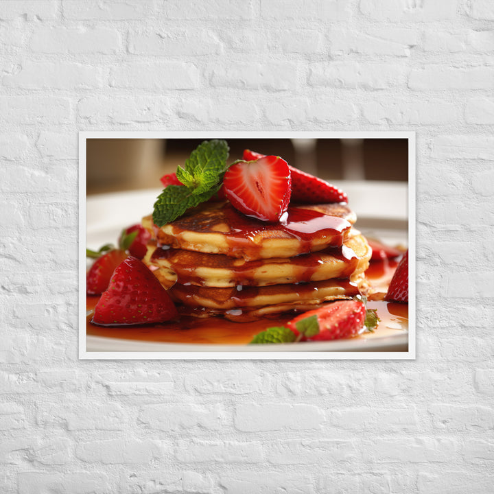 Strawberry Pancakes Framed poster 🤤 from Yumify.AI