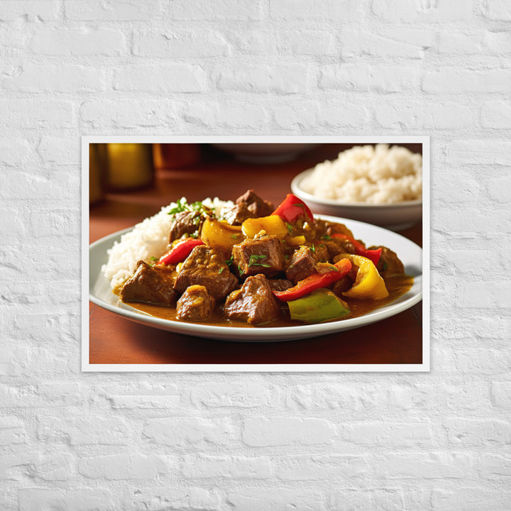 Jamaican Curry Goat Framed poster 🤤 from Yumify.AI