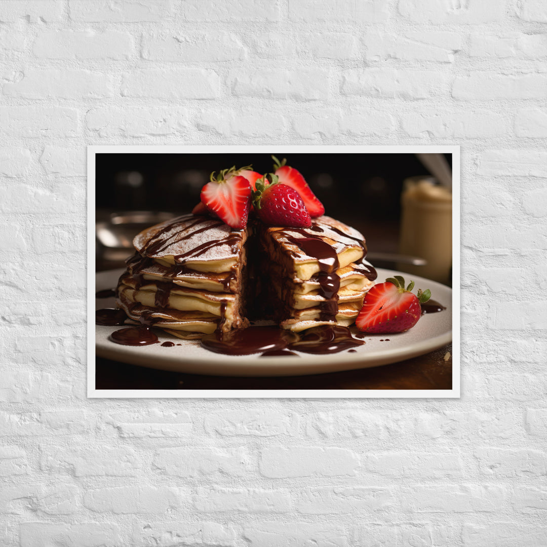 Nutella Stuffed Pancakes Framed poster 🤤 from Yumify.AI