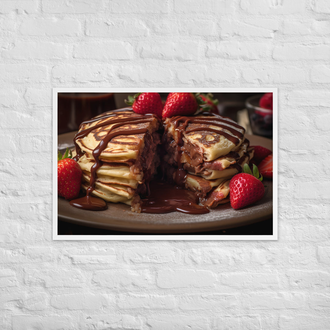 Nutella Stuffed Pancakes Framed poster 🤤 from Yumify.AI