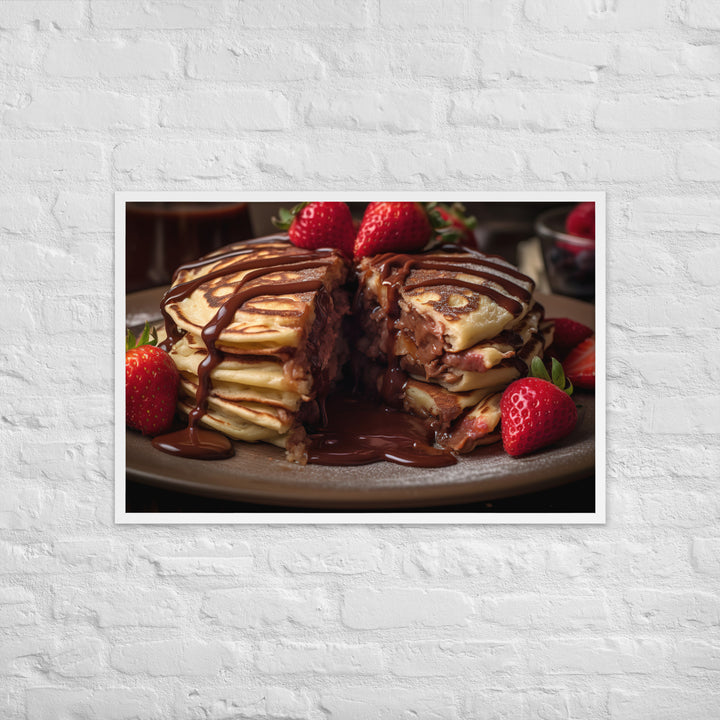 Nutella Stuffed Pancakes Framed poster 🤤 from Yumify.AI