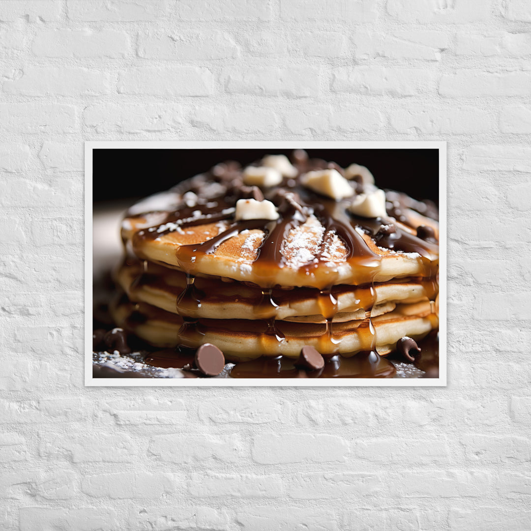 Chocolate Chip Pancakes Framed poster 🤤 from Yumify.AI