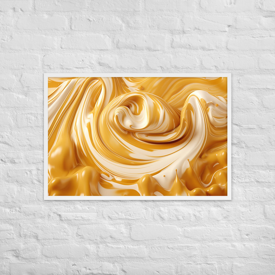 Salted Caramel ice cream Framed poster 🤤 from Yumify.AI