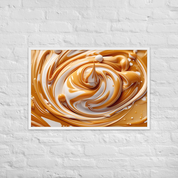 Salted Caramel ice cream Framed poster 🤤 from Yumify.AI