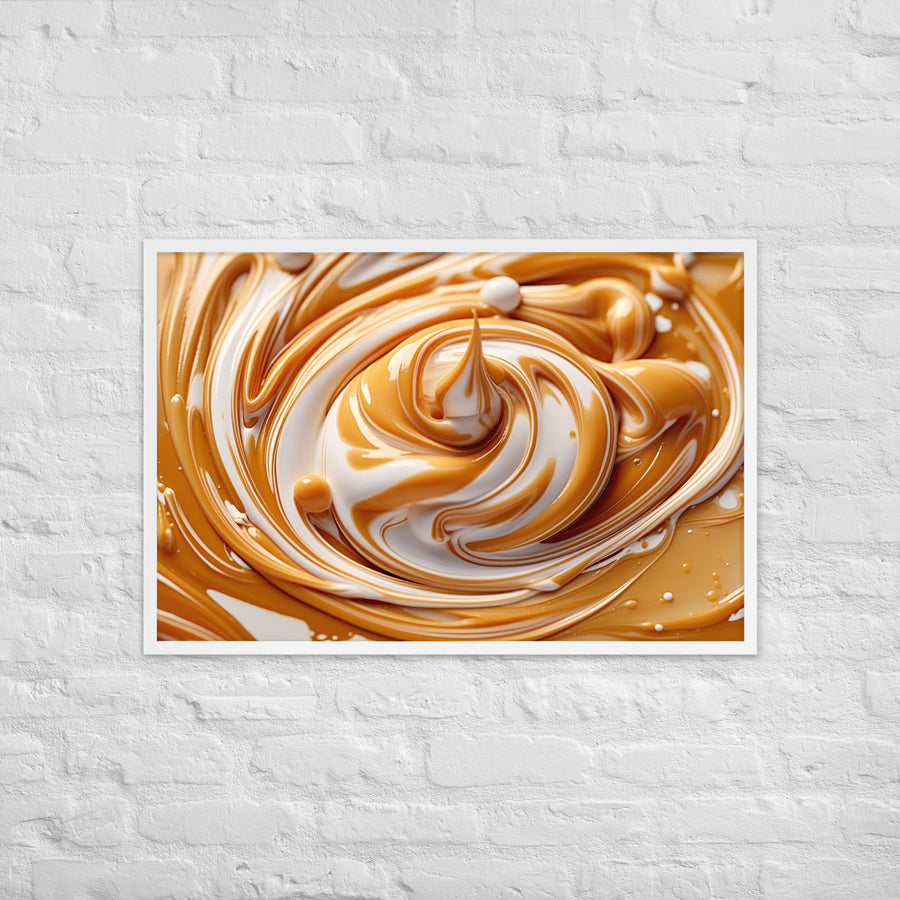 Salted Caramel ice cream Framed poster 🤤 from Yumify.AI