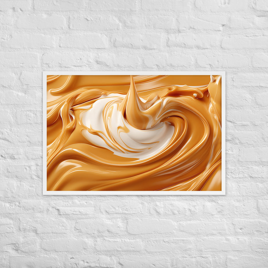 Salted Caramel ice cream Framed poster 🤤 from Yumify.AI