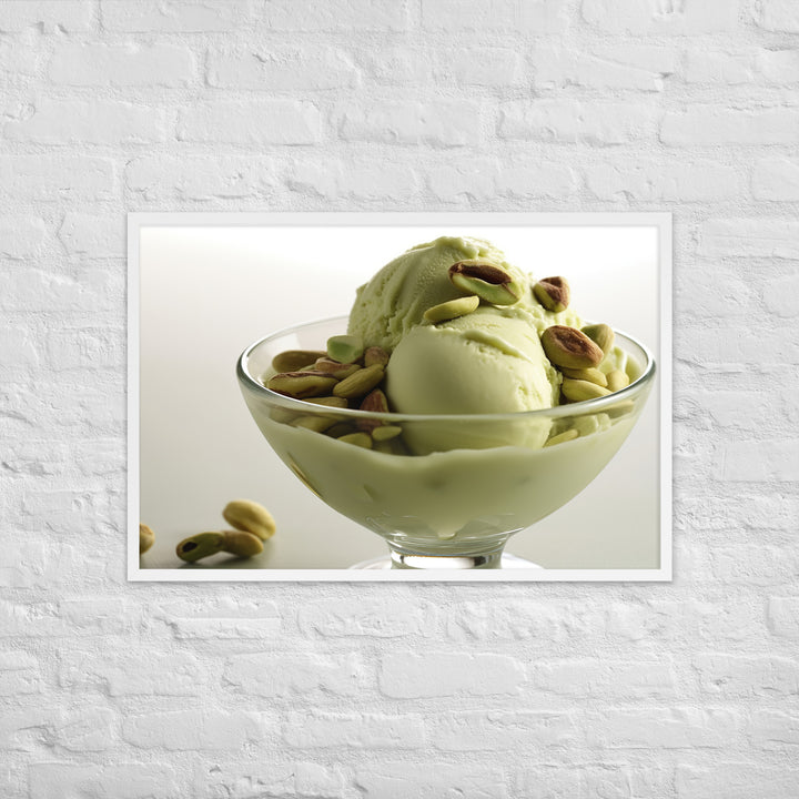 Pistachio ice cream Framed poster 🤤 from Yumify.AI