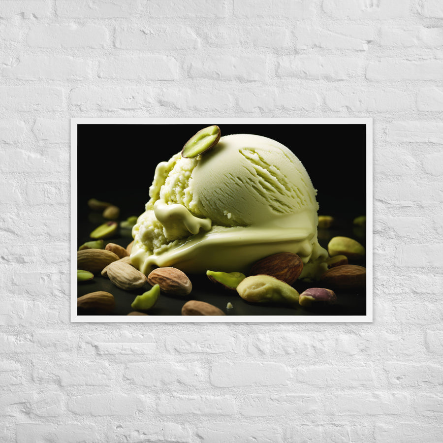 Pistachio ice cream Framed poster 🤤 from Yumify.AI