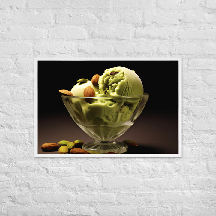 Pistachio ice cream Framed poster 🤤 from Yumify.AI