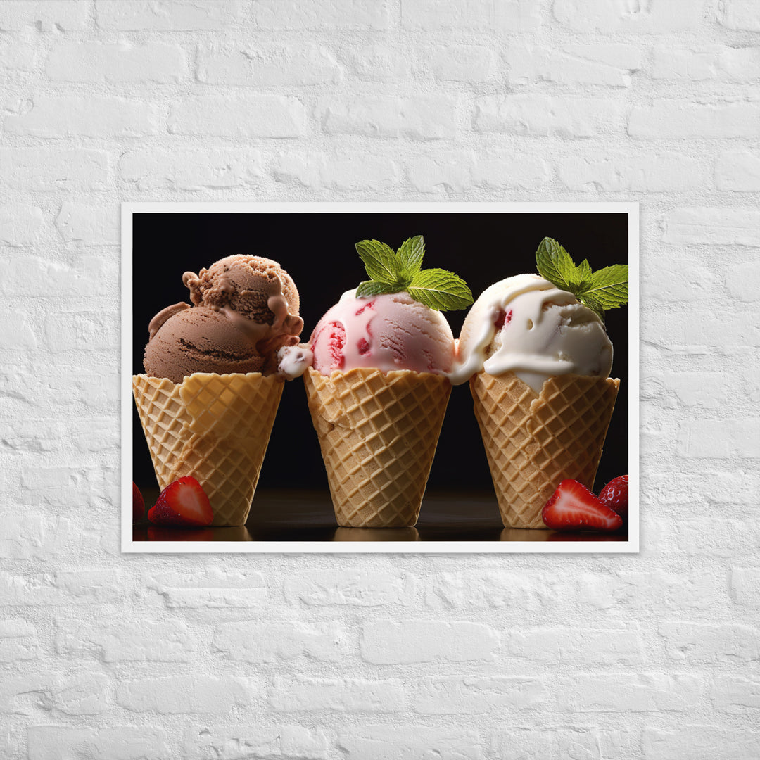 Neapolitan Ice Cream Framed poster 🤤 from Yumify.AI