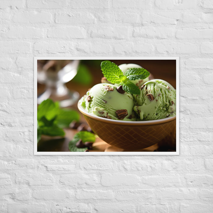 Mint Chocolate Chip Ice Cream Framed poster 🤤 from Yumify.AI