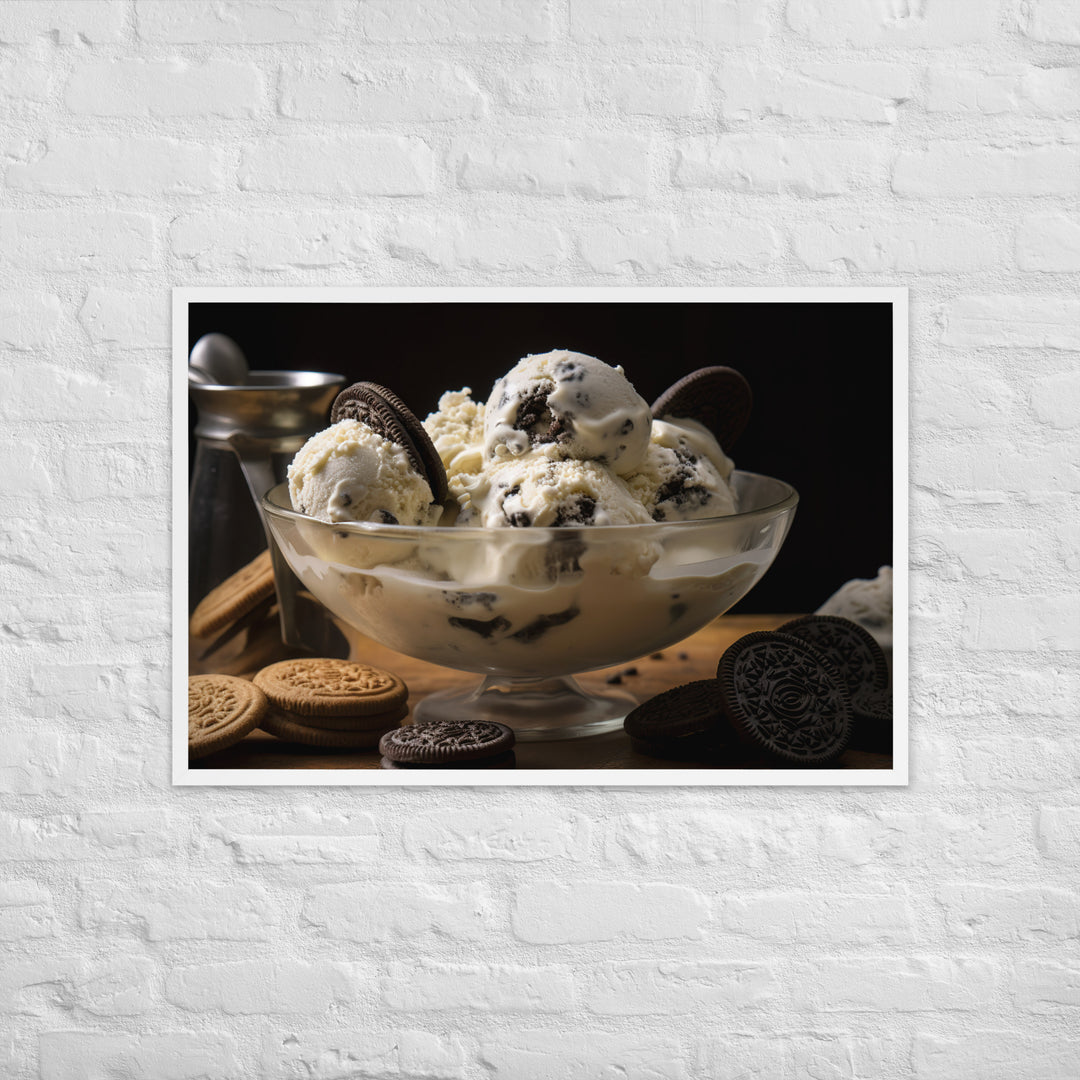 Cookies and Cream ice cream Framed poster 🤤 from Yumify.AI