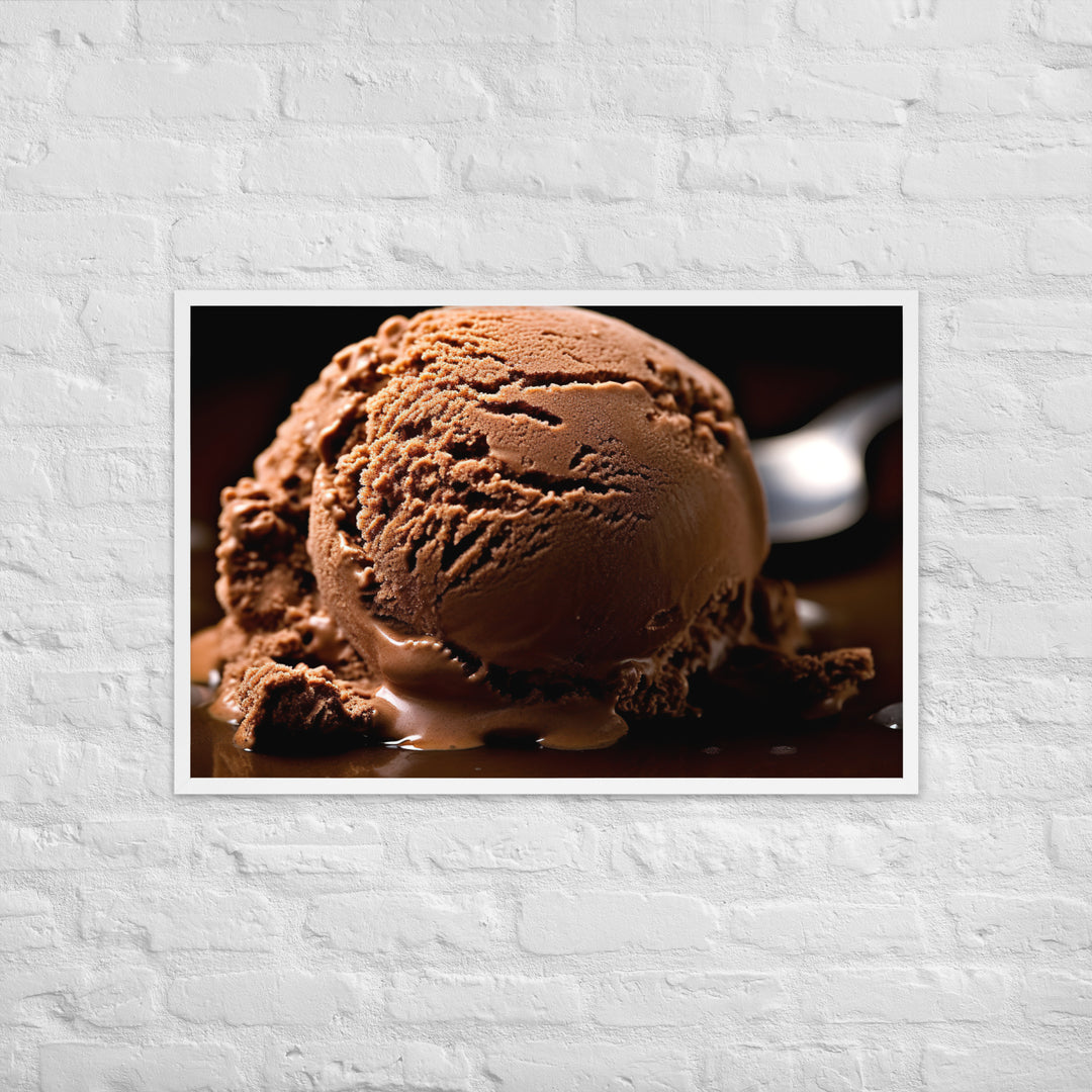 Chocolate Ice Cream Framed poster 🤤 from Yumify.AI