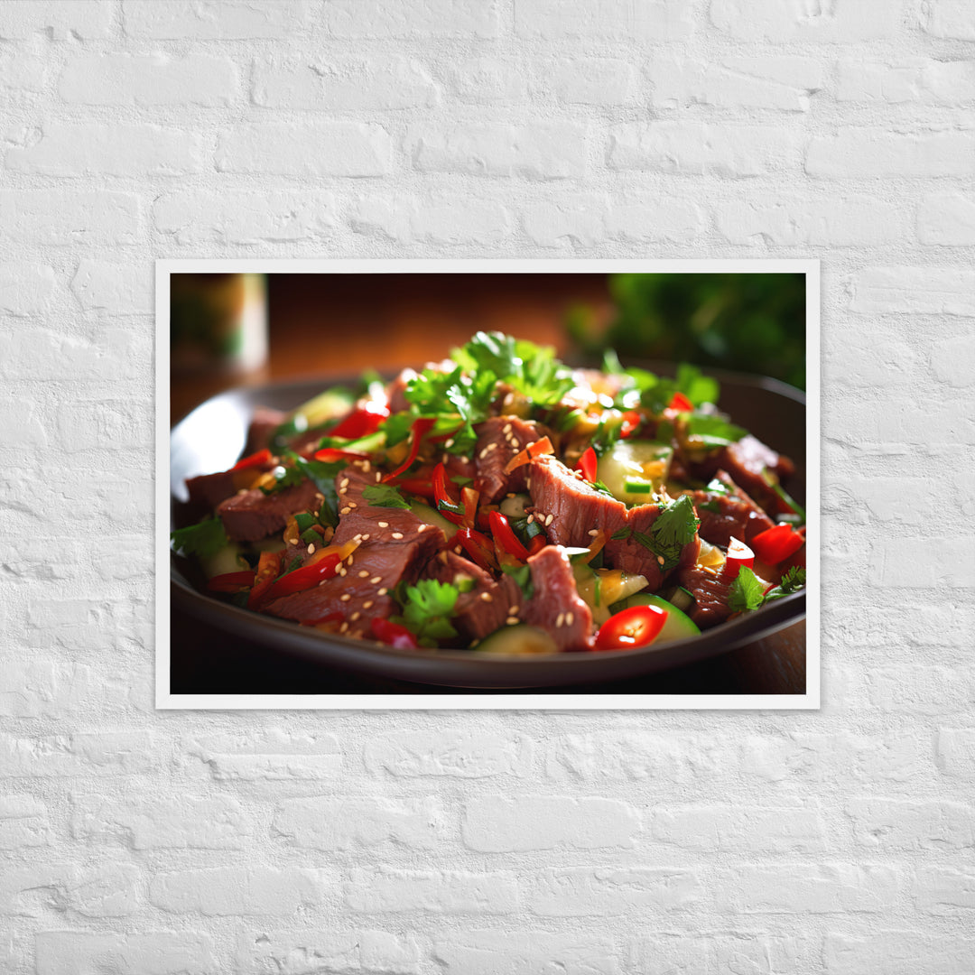 Thai Beef Salad Framed poster 🤤 from Yumify.AI