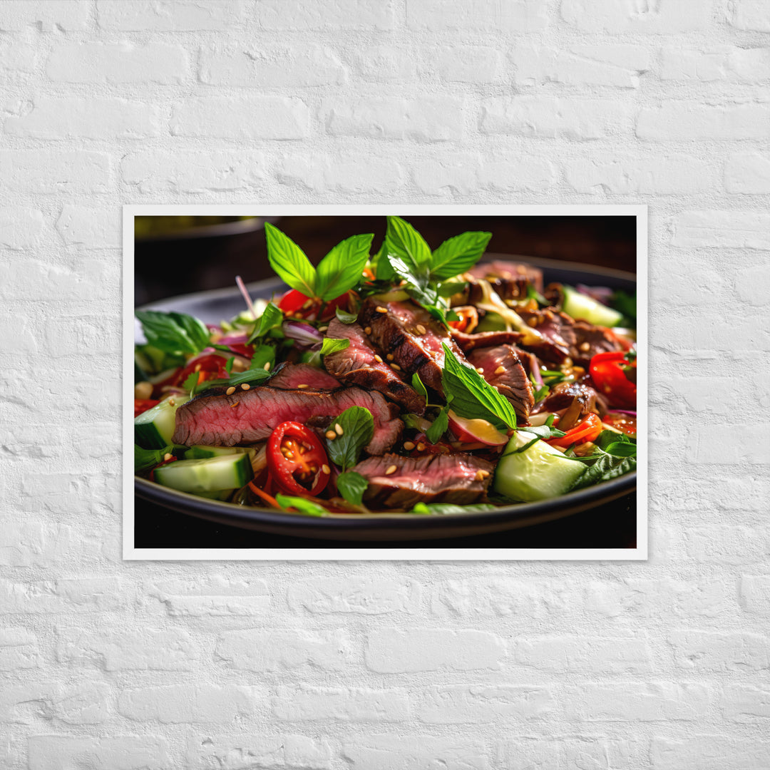 Thai Beef Salad Framed poster 🤤 from Yumify.AI