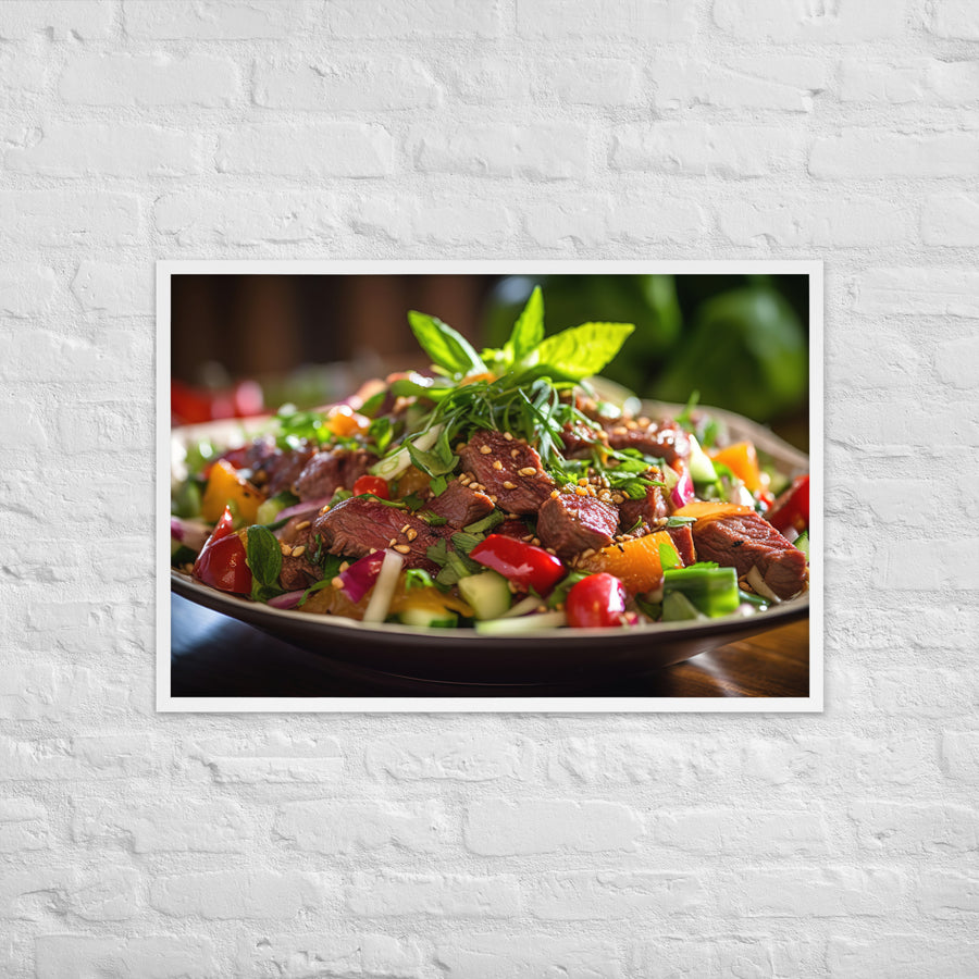 Thai Beef Salad Framed poster 🤤 from Yumify.AI