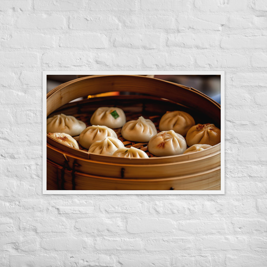 Steamed Pork Buns Framed poster 🤤 from Yumify.AI