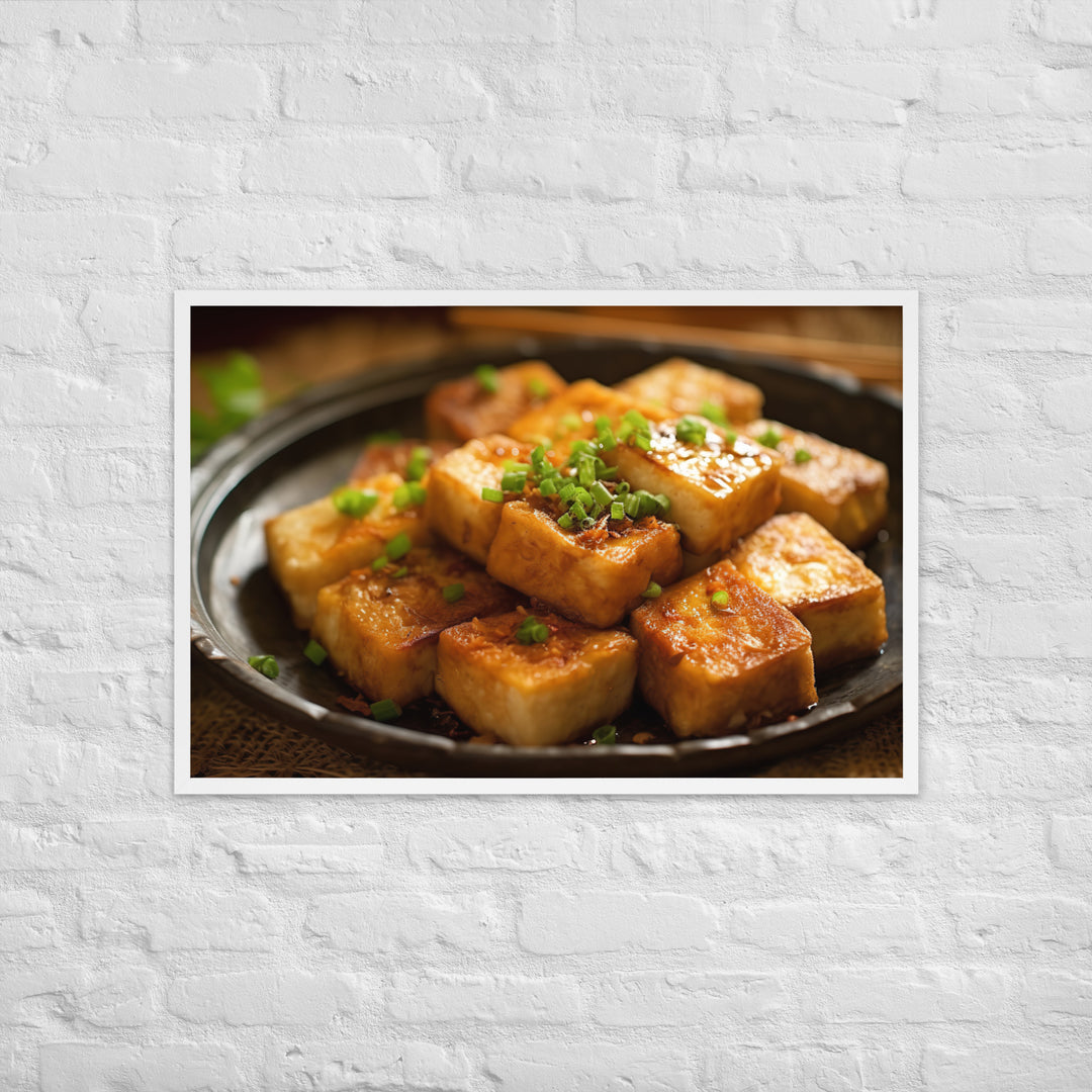 Pan Fried Turnip Cake Framed poster 🤤 from Yumify.AI