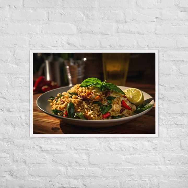 Thai Basil Fried Rice Framed poster 🤤 from Yumify.AI