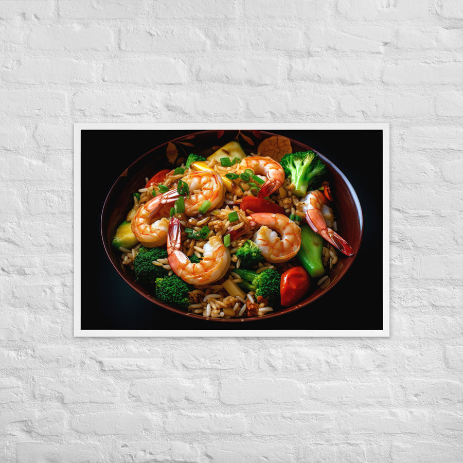 Shrimp Fried Rice Framed poster 🤤 from Yumify.AI