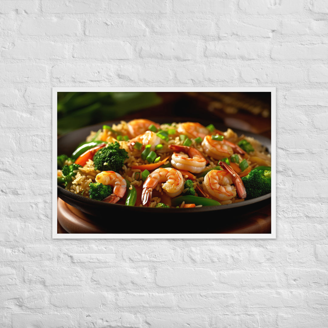 Shrimp Fried Rice Framed poster 🤤 from Yumify.AI