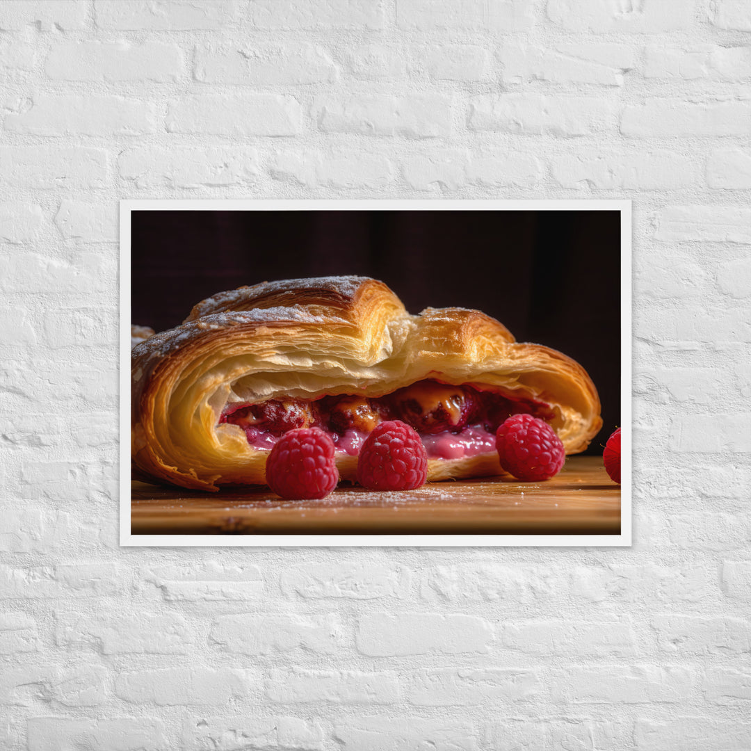 Raspberry Croissant Framed poster 🤤 from Yumify.AI