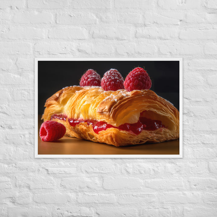 Raspberry Croissant Framed poster 🤤 from Yumify.AI