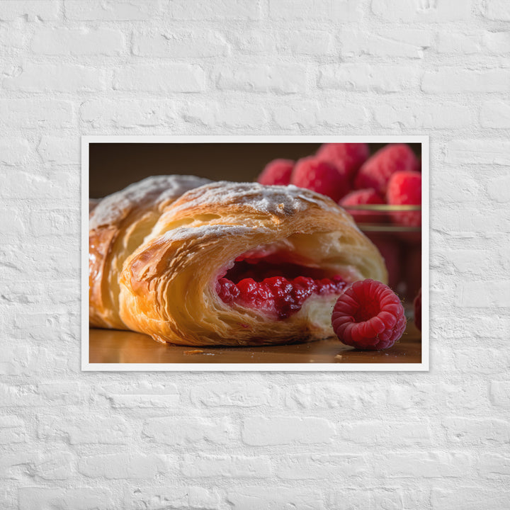 Raspberry Croissant Framed poster 🤤 from Yumify.AI