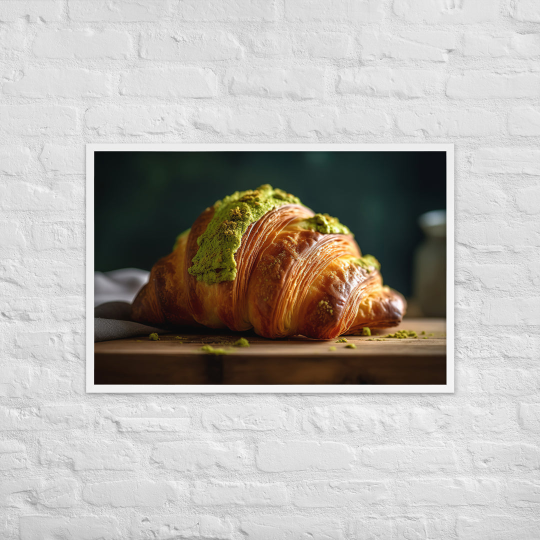 Matcha Croissant Framed poster 🤤 from Yumify.AI