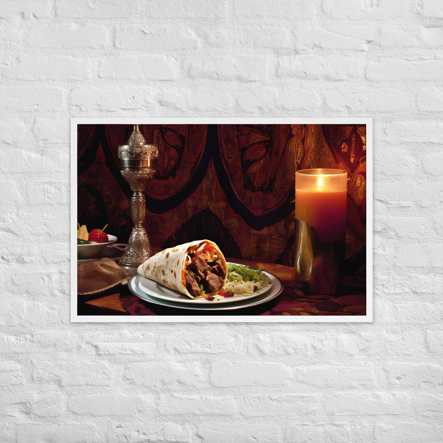 Rich and exotic flavors of shawarma Framed poster 🤤 from Yumify.AI