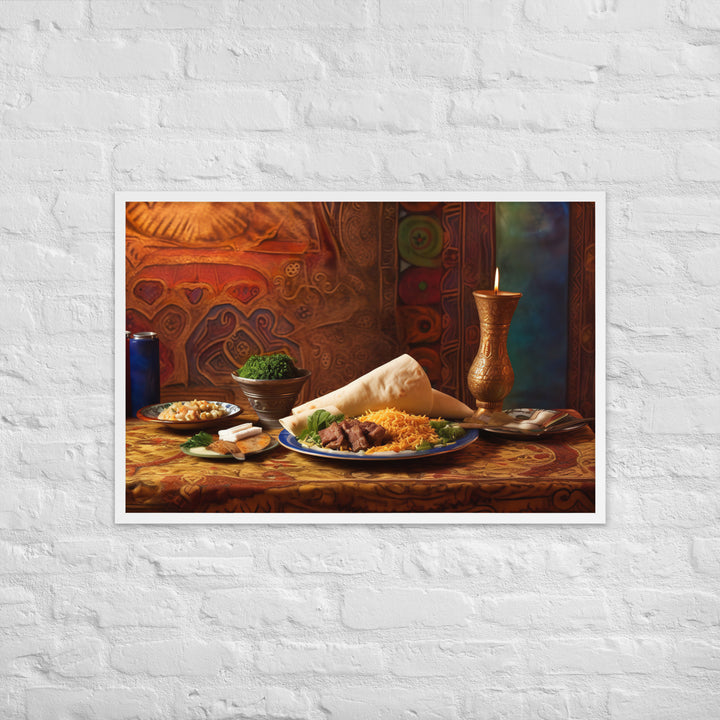 Rich and exotic flavors of shawarma Framed poster 🤤 from Yumify.AI