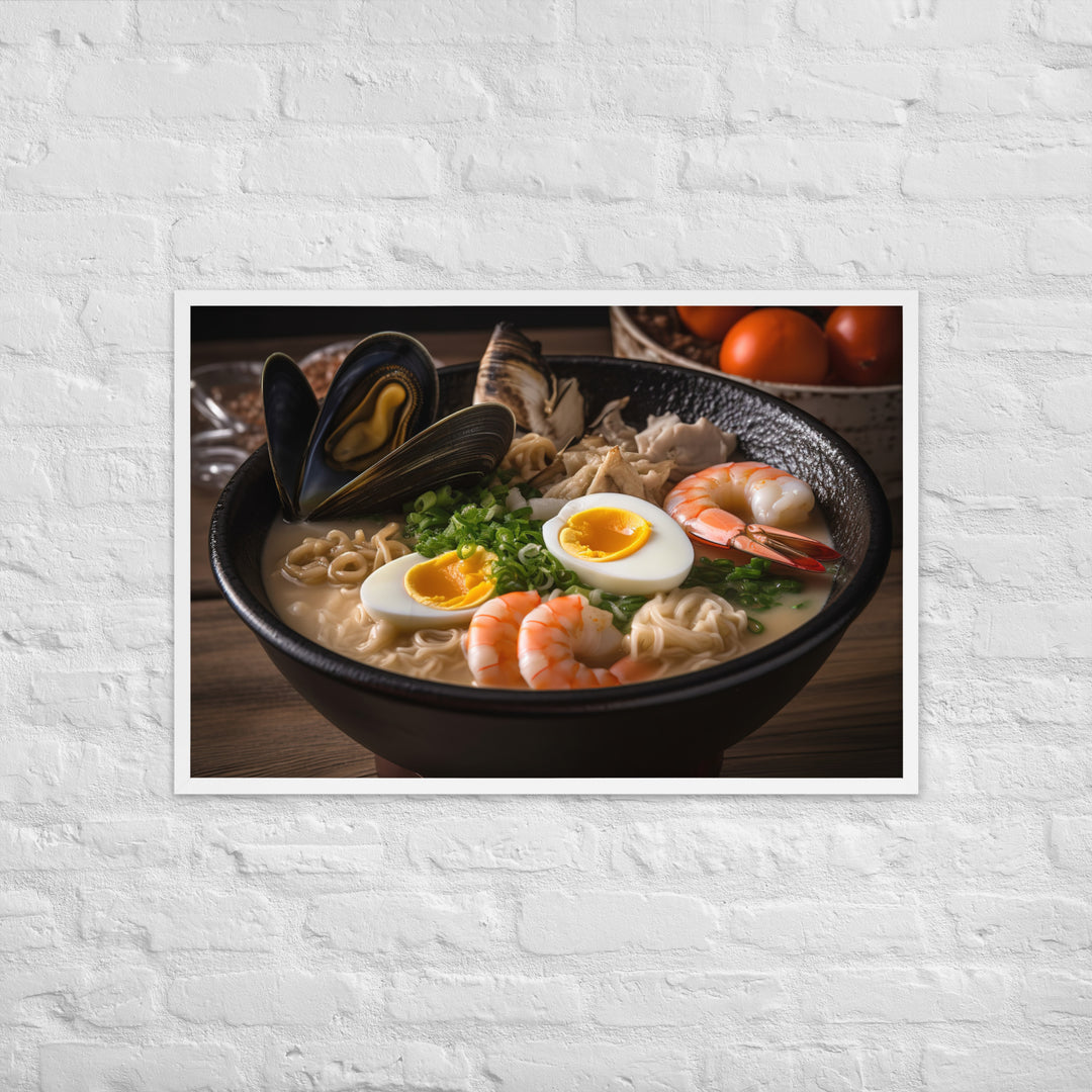 Seafood Ramen Framed poster 🤤 from Yumify.AI