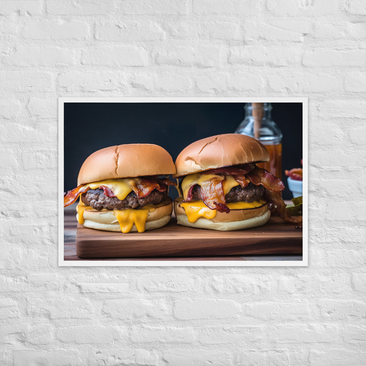 Bacon Cheeseburgers Framed poster 🤤 from Yumify.AI