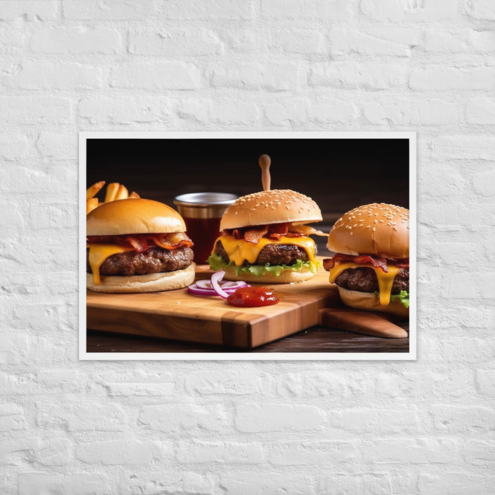 Bacon Cheeseburgers Framed poster 🤤 from Yumify.AI