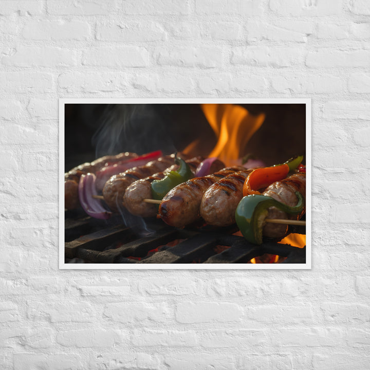 Sausage Skewers Framed poster 🤤 from Yumify.AI