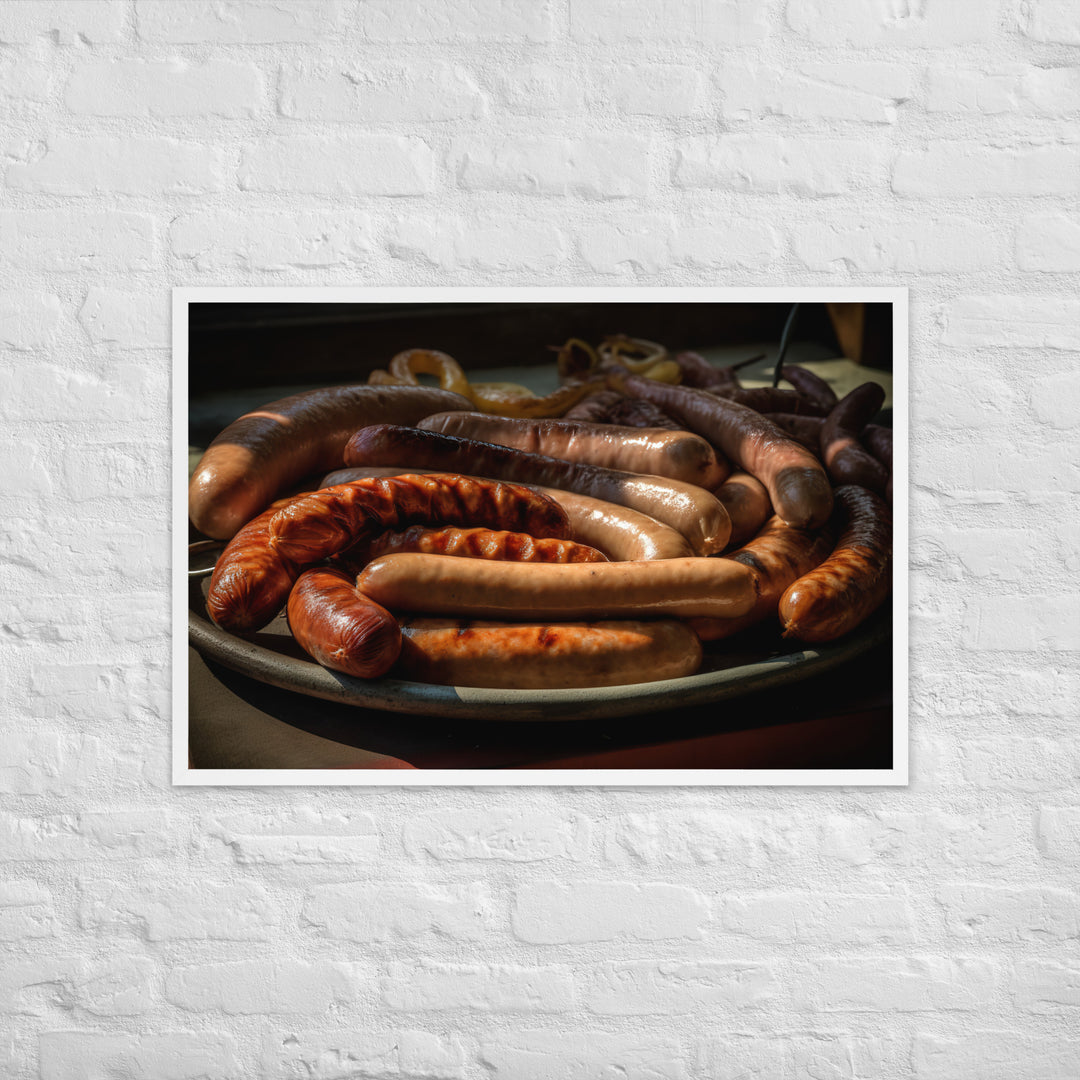 Sausage Framed poster 🤤 from Yumify.AI