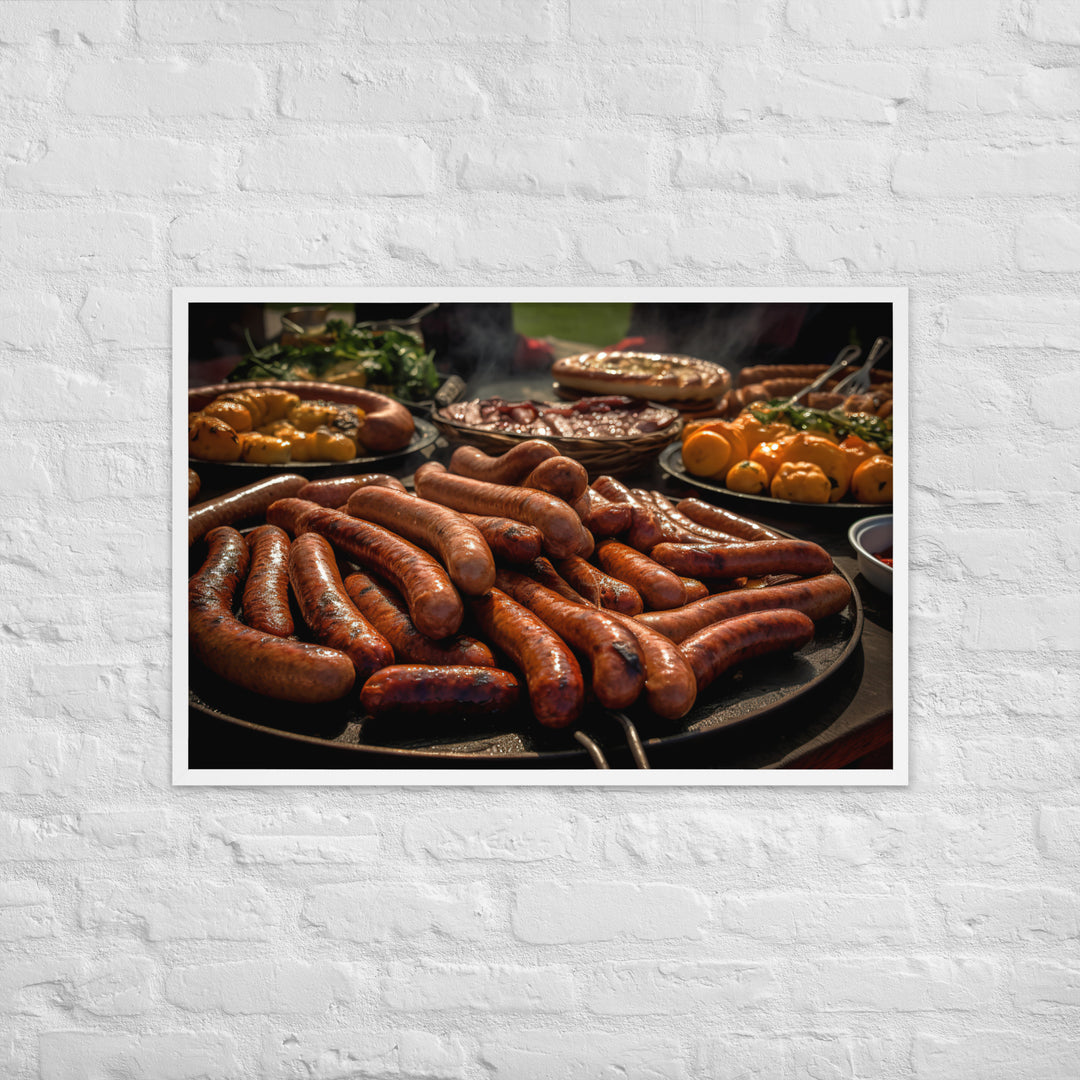 Sausage Framed poster 🤤 from Yumify.AI