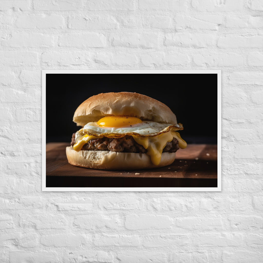 Sausage Breakfast Sandwich Framed poster 🤤 from Yumify.AI