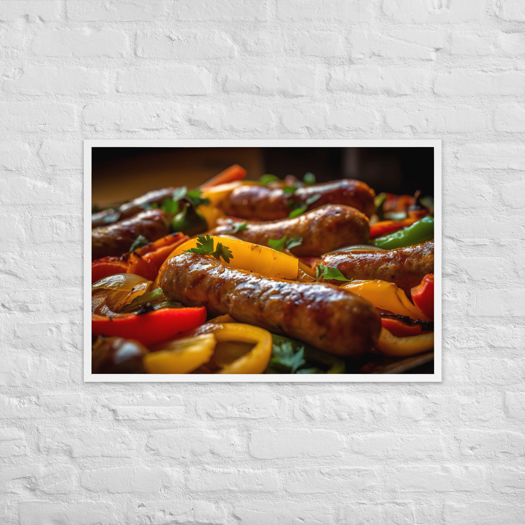 Sausage and Peppers Framed poster 🤤 from Yumify.AI