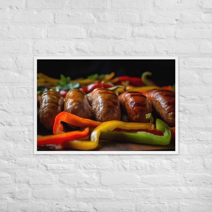 Sausage and Peppers Framed poster 🤤 from Yumify.AI