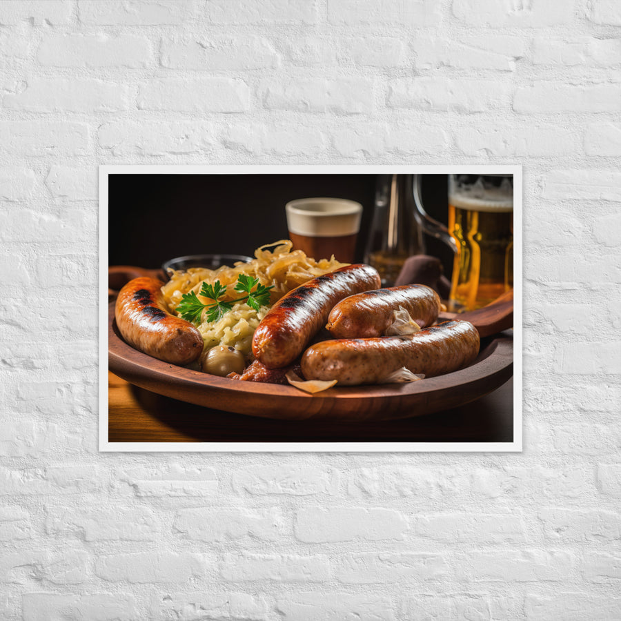 German Bratwurst Boil Up Framed poster 🤤 from Yumify.AI