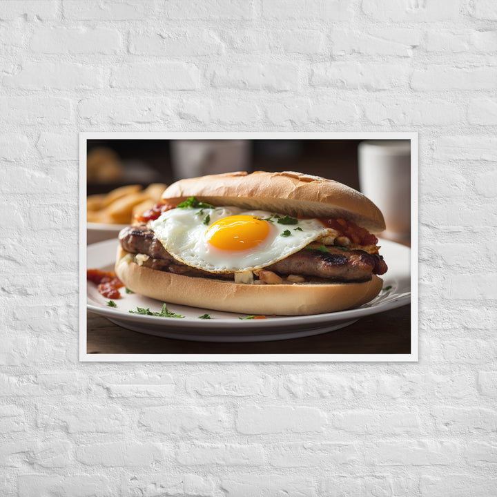 Sausage Sandwich Framed poster 🤤 from Yumify.AI