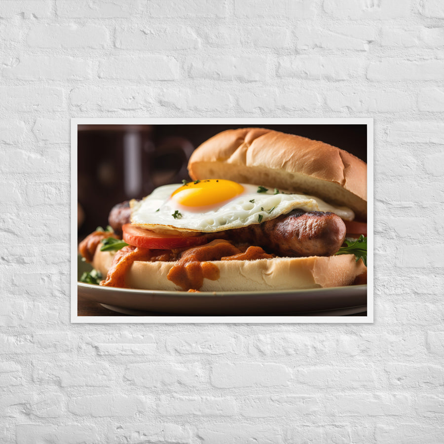 Sausage Sandwich Framed poster 🤤 from Yumify.AI