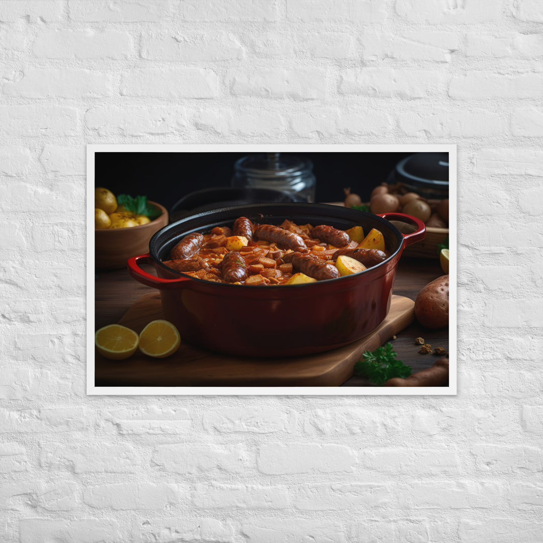 Chorizo and Potato Boil Up Framed poster 🤤 from Yumify.AI