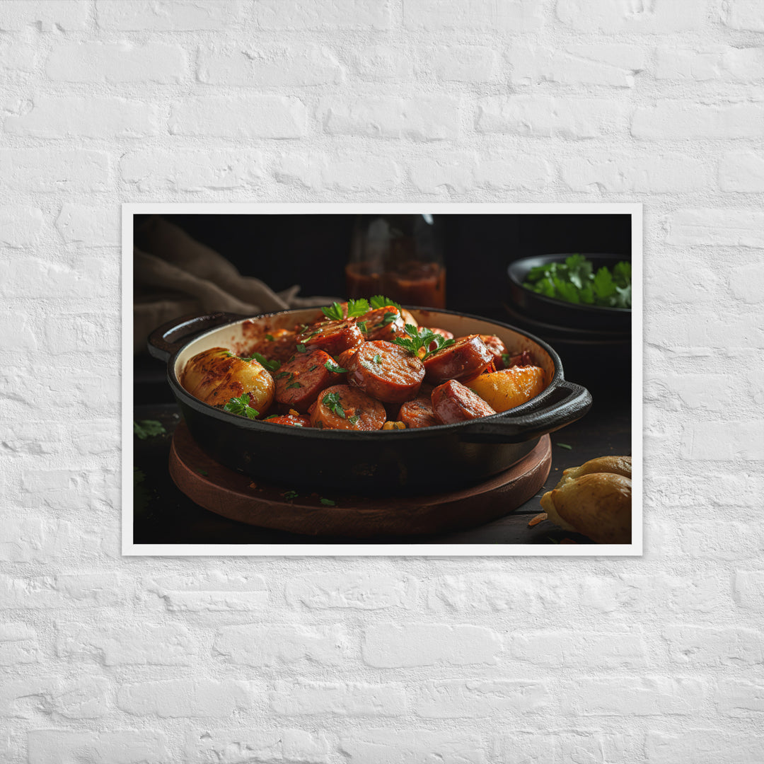 Chorizo and Potato Boil Up Framed poster 🤤 from Yumify.AI