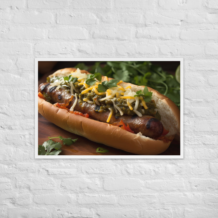 Cheesy Grilled Mexican Sausages Framed poster 🤤 from Yumify.AI