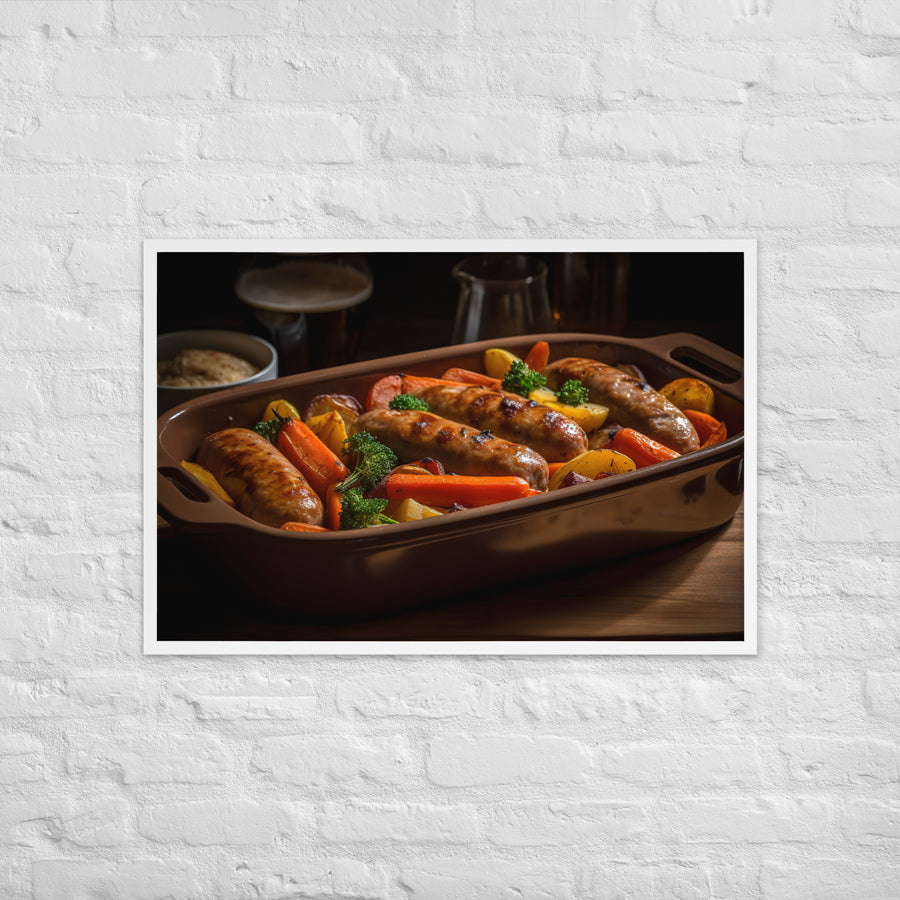 Baked Sausage and Vegetables Framed poster 🤤 from Yumify.AI