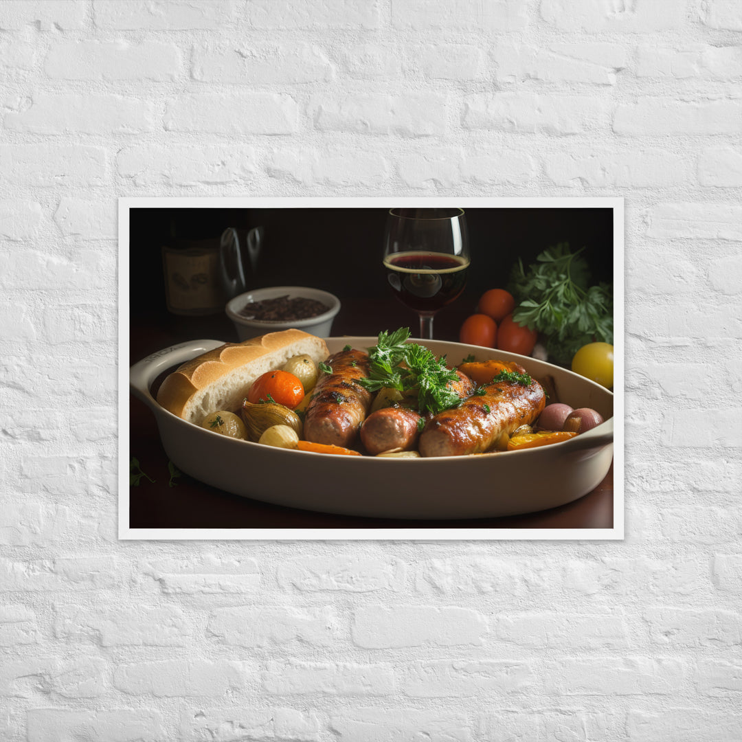 Baked Sausage and Vegetables Framed poster 🤤 from Yumify.AI