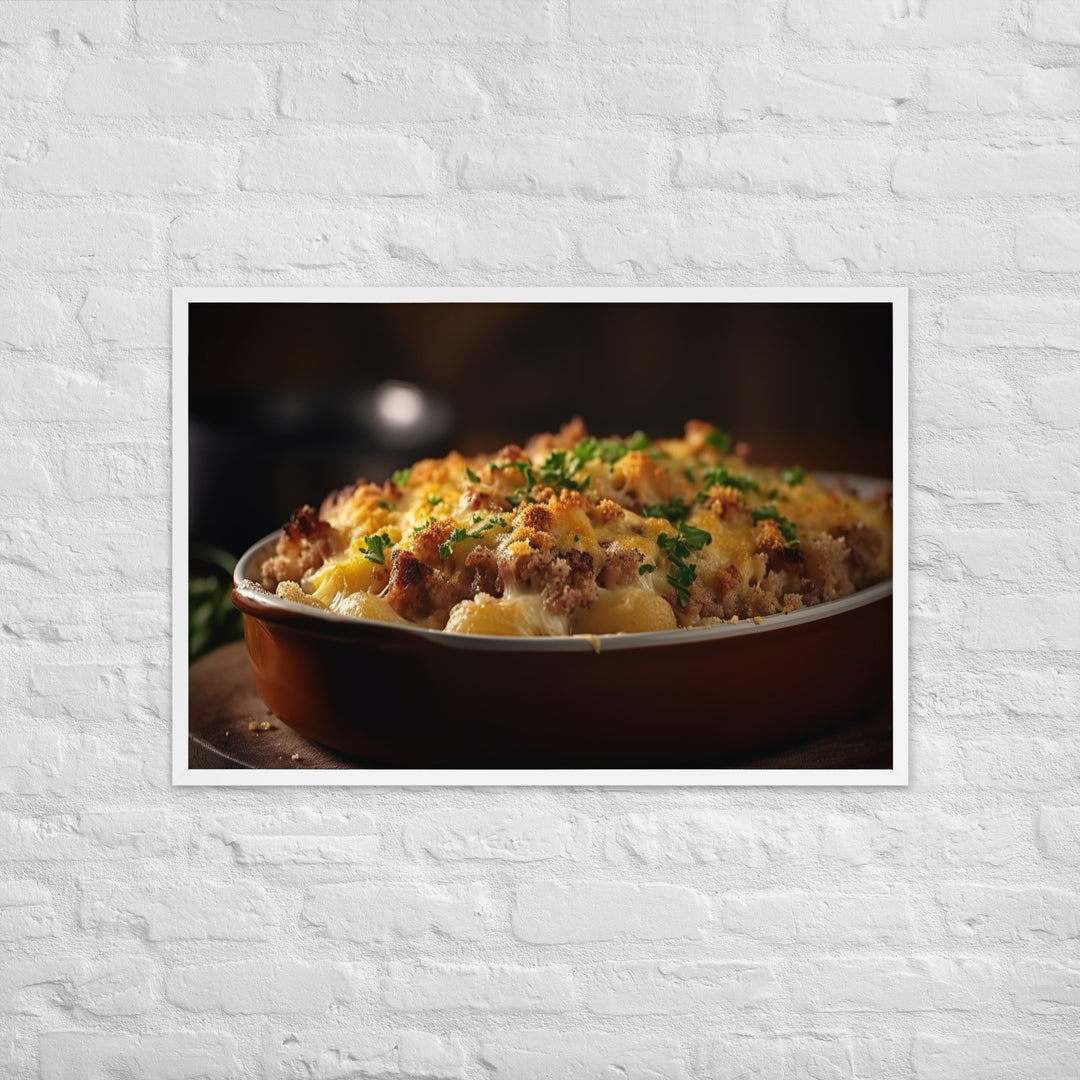 Baked Sausage and Cheese Casserole Framed poster 🤤 from Yumify.AI